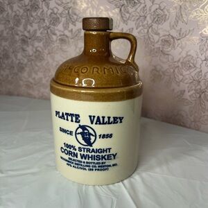 Vintage McCormick Platte Valley Corn Whiskey Jug (*B)
